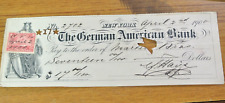 Ornate 19th century bank check. The German American Bank, APRIL 2, 1900 picture
