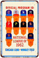 1962 Vintage Chicago Cubs Program Cover Vintage Look Reproduction metal sign picture