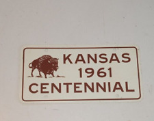 ANTIQUE OLD VINTAGE KANSAS LICENSE PLATE BOOSTER CENTENNIAL 1961 BUFFALO GRAPHIC picture