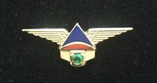 Delta Air Lines 4th Issuance 15 Year Service Award 10K Gold Pin & Emerald Stone picture