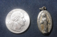 Thick Miraculous Medal, Vintage Sterling picture