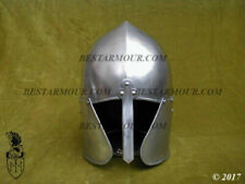 Christmas 6 Gg Steel Medieval Knight Barbuta Helmet Collectible Larp Sca engrave picture