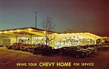 1971 IN Lafayette Bell De Fouw Chevrolet Dealership @ Dusk Mint postcard A75 picture