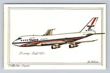 Boeing Model 747, Airplane, Transportation, Antique Vintage Souvenir Postcard picture