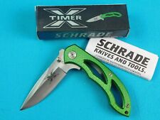 Vintage Schrade Taylor Brands X Timer Folding Pocket Knife Green picture