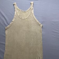 Vintage WW2 US Army Tank Top Mens M/L Olive Green Drab OG Cotton World War Two picture