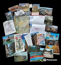 Lot of Vintage Ephemera Travel Hotels Postcards Playing Cards Map 35+ Pcs picture