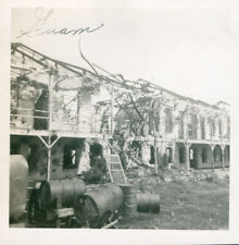 1945 WWII US Navy Sailor's Guam Photo #5  bombed building at ? picture