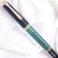 Pelikan Souveran M600 Black & Green Stripe 14K Fountain Pen EF Nib picture