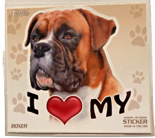 I Love My Boxer Dog Plastic Decal Sticker Indoor Outdoor Vehicle 4