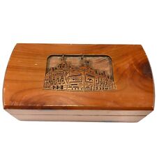 Beautiful Laser Cut Wooden Trinket Box Vintage India-Preowned Minor Scuffs picture
