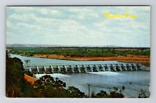 Nimbus Dam CA-California Scenic View Dam with Forest c1967 Vintage Postcard picture