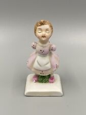 Vintage Kissing Girl 4” Porcelain Figurine Sweetheart Hiding Gift Behind Back picture