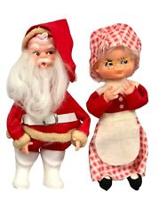 Vintage Santa & Mrs Claus Rubber Ornaments From Japan  7” Very Rare picture
