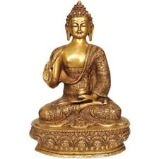 Brass Blessing Buddha Idol Buddha Statue, Height 12 Inch picture