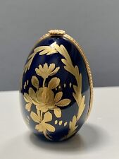 Cobalt Blue&Gold Egg Limoges France La Gloriette Small Perfume Bottle Inside picture