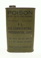 WW2 US Army USMC One Quart Oil Can Preservative Light Dated 1944 WWII EXC COND picture