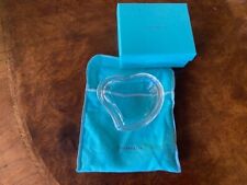 TIFFANY & CO Signed Elsa Peretti Lead Crystal 4” Heart Shaped Trinket Box  picture