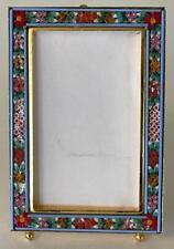 Vintage Miniature Italian Mosaic Gold Tone Picture Frame Floral Gold Easel picture