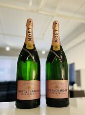 2 MOET & CHANDON ROSE IMPERIAL CHAMPAGNE DISPLAY BOTTLES EMPTY SEALED 3 LITRES picture