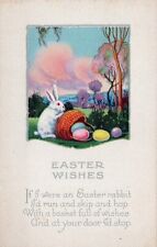 Easter Greetings & Wishes Bunny & Eggs Posted 1923 Postcard picture