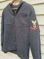 Vtg 1940's WW2 US Navy Wool Undress Uniform Pullover Jumper Top Crackerjack WWII picture