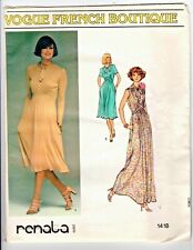 Vintage Vogue 1418 French Boutique Renata Pattern Dress uncut  size 14 picture