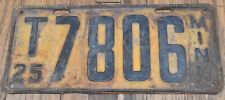 Vintage 1925 Minnesota Class T Truck License Plate 7086 4 Digit Tag picture