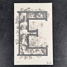 1905 UDB RPPC POST CARD ALPHABET SERIES E VICTORIAN WOMEN ROTOGRAPH CO - POSTED picture