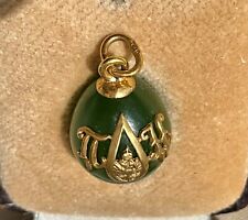Antique Russ Imperial Faberge 56 gold diamond  jade egg pendant,  picture