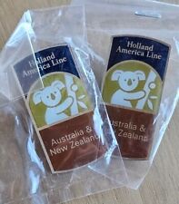 2 Holland America Line Souvenir Pins Australia & New Zealand with koala NEW picture