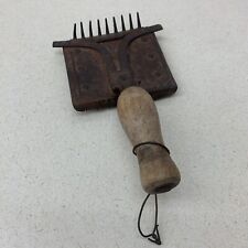 Antique House Curry Comb Equestrian Hair Brush Donkey Vintage Tool Drawer F picture