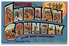 1948 Greetings From Indian Country Navajo New Mexico NM, Big Letter Postcard picture
