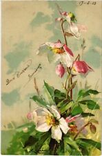 PC FLOWERS EMBOSSED ARTIST SIGNED C. KLEIN (a34164) picture