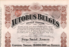 Belgium - Autobus Belges - Original Bond  Certificate - 1924 - 088,914 picture