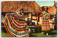 1954 A Seminole Indian Bride Wearing Lovely Colorful Dress Florida Postcard F15 picture