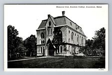 Brunswick ME-Maine, Memorial Hall, Bowdoin College, Antique Vintage Postcard picture