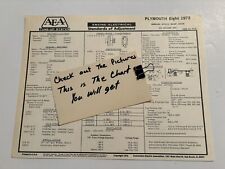 AEA Tune-Up Chart System 1972 Plymouth Barracuda Duster Valiant Satellite 340 picture