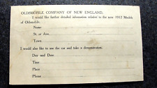 1917 OLDSMOBILE TEST DRIVE REQUEST, INFORMATION POSTCARD, BOSTON, NOS      T picture