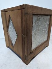 Antique wood and tin box with hand-punched decoration, 15 in x 14 in x 14 in picture
