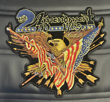 2ND AMENDMENT 1789 GUNS AND FLAGS LARGE BIKER PATCH IRON ON SEW ON 11X10 INCH picture