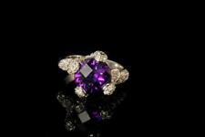 VINTAGE FAUX ALEXANDRITE CZ CUBIC ZIRCONIA 925 STERLING RING  GLM picture