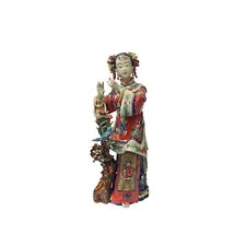 Chinese Porcelain Qing Style Dressing Standing Tree Lady Figure ws3713 picture