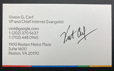 VINT CERF Authentic Signed Business Card Auto - FATHER OF THE INTERNET picture