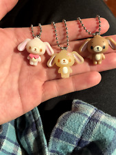 Sanrio Sugar Bunnies Hanausa Shirousa Kurousa Charms 3x picture