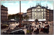 VINTAGE POSTCARD BUSY STREET SCENE ON POTSDAMER PLAZA SQUARE BERLIN c. 1910 picture