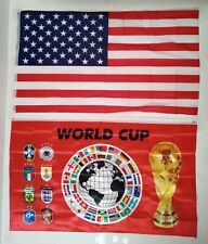 1  USA FLAG + 1 GENERIC WORLD CUP FLAG (3X5 FT) $35 picture