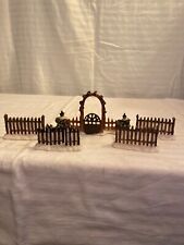 Santa's Workbench Picket Fence and Gate Christmas Holiday Village Accessory Lot picture
