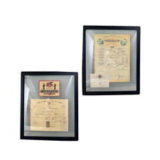 VTG Authentic Framed 1800's French Wine Collector's Receipt Decor Hanging  -2 picture