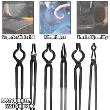 6Pcs Heavy Duty Steel Blacksmith Forge Tongs Tool Set For Knife Forge Making picture